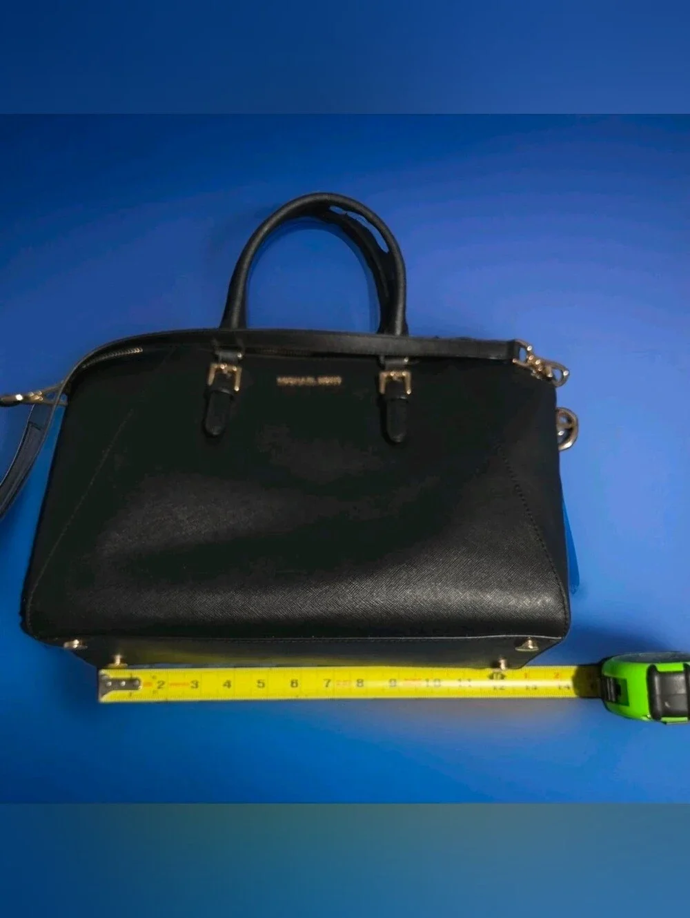 Michael Kors Ciara Large Satchel black Saffiano leather with gold-tone hardware